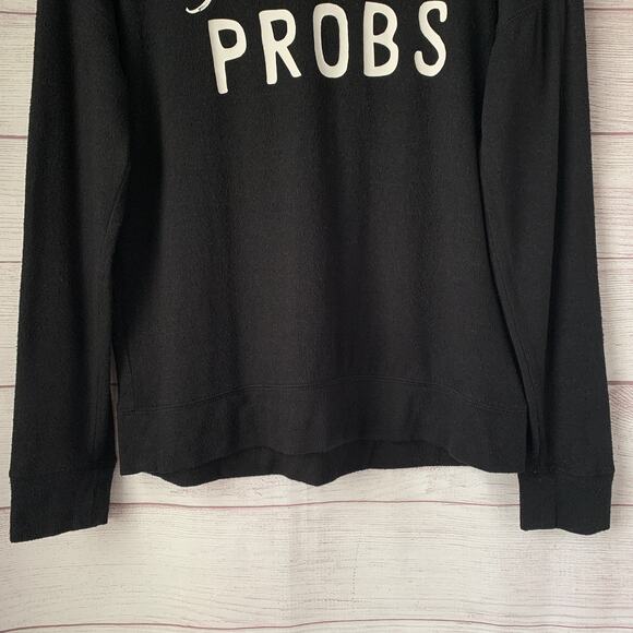 Justice Girls Black Knit Sweater with White SNOW PROBS Crewneck Size 14/16 - Picture 3 of 13